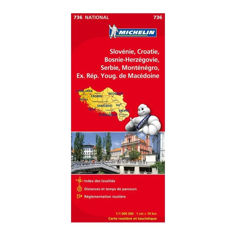 Carte Michelin Slovénie, Croatie, Bosnie — recto