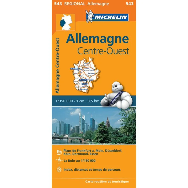 Carte Michelin Allemagne Centre-Ouest