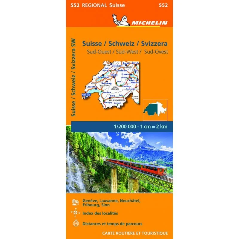 Carte Michelin Suisse Sud-Ouest