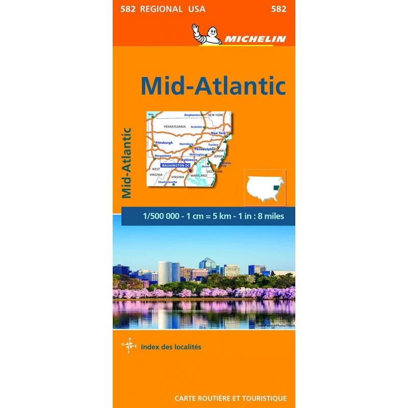 Carte Michelin Mid-Atlantic, États-Unis