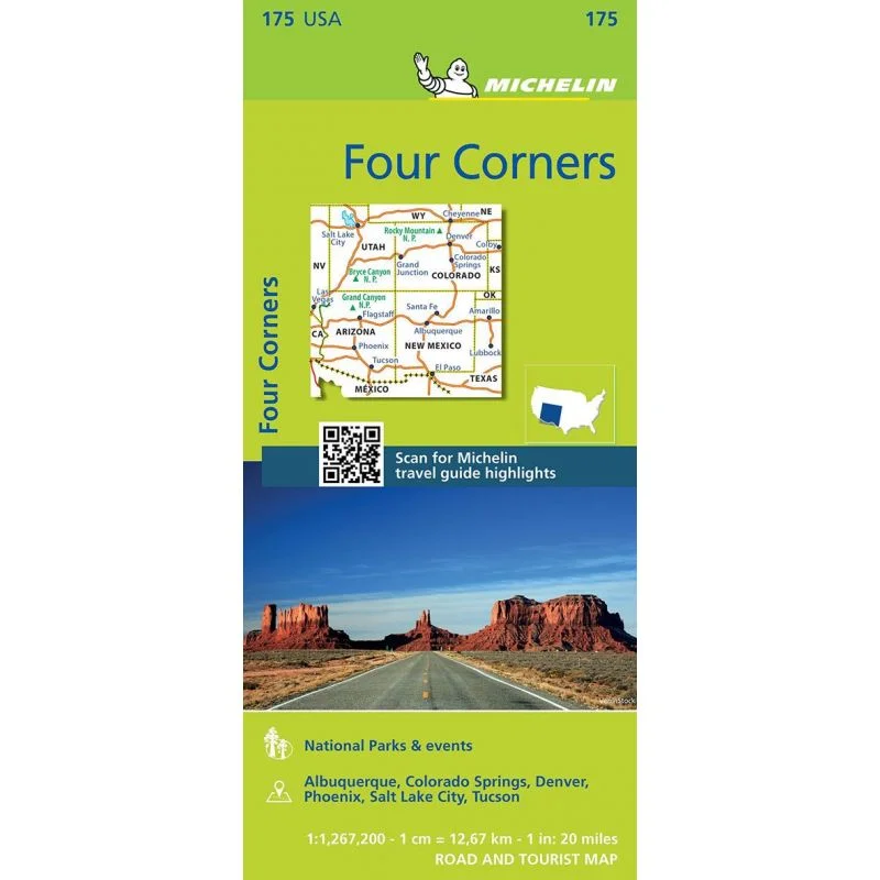 Carte Michelin Zoom Four Corners, sud des Rocheuses