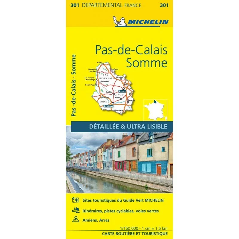 Carte Michelin 301 Pas-de-Calais et Somme — recto