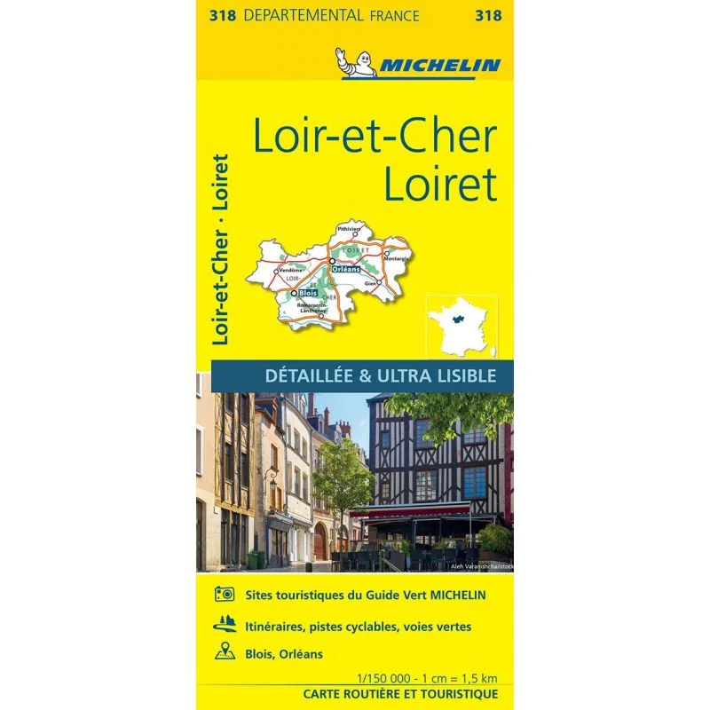 Carte Michelin 318 Loiret et Loir-et-Cher — recto