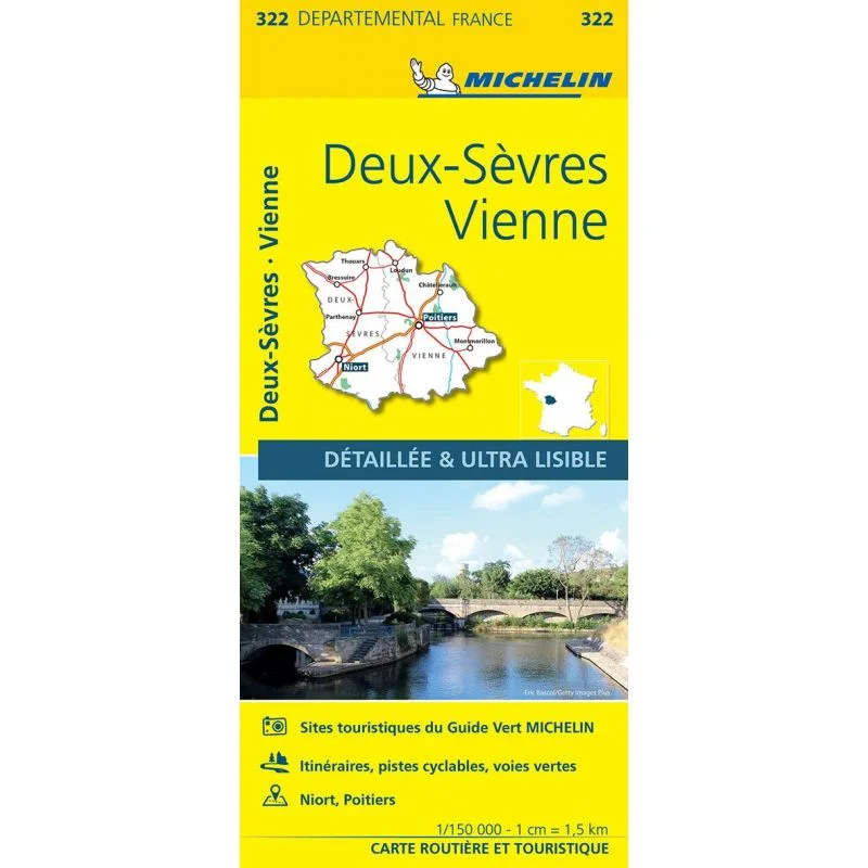 Carte Michelin 322 Deux-Sèvres et Vienne — recto