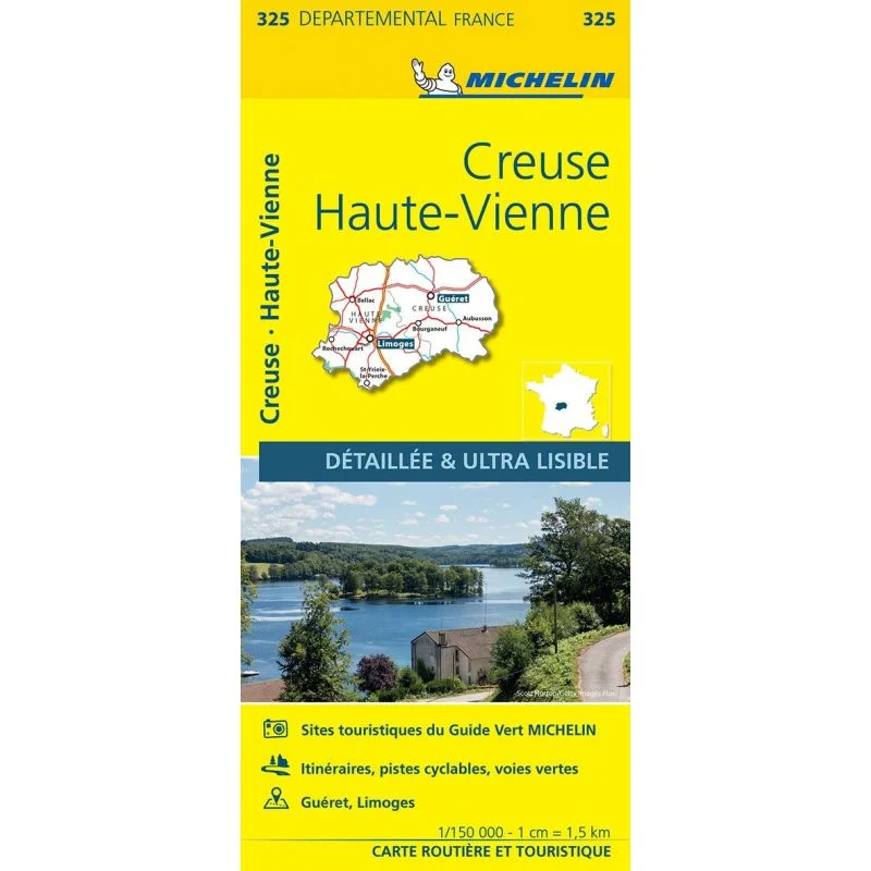 Carte Michelin 325 Creuse et Haute-Vienne — recto