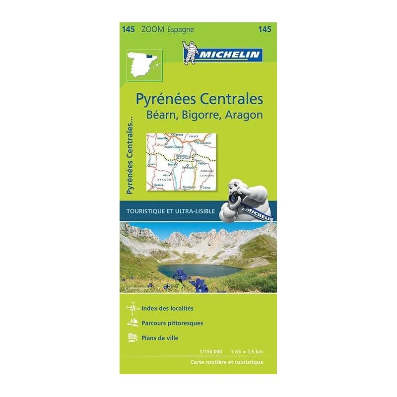 Carte Michelin Zoom Pyrénées centrales, Béarn, Bigorre, Aragon
