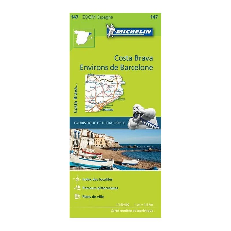 Carte Michelin Zoom Costa Brava et environs de Barcelone