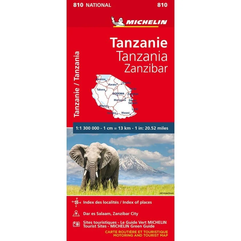 Carte Michelin Tanzanie, Zanzibar — recto