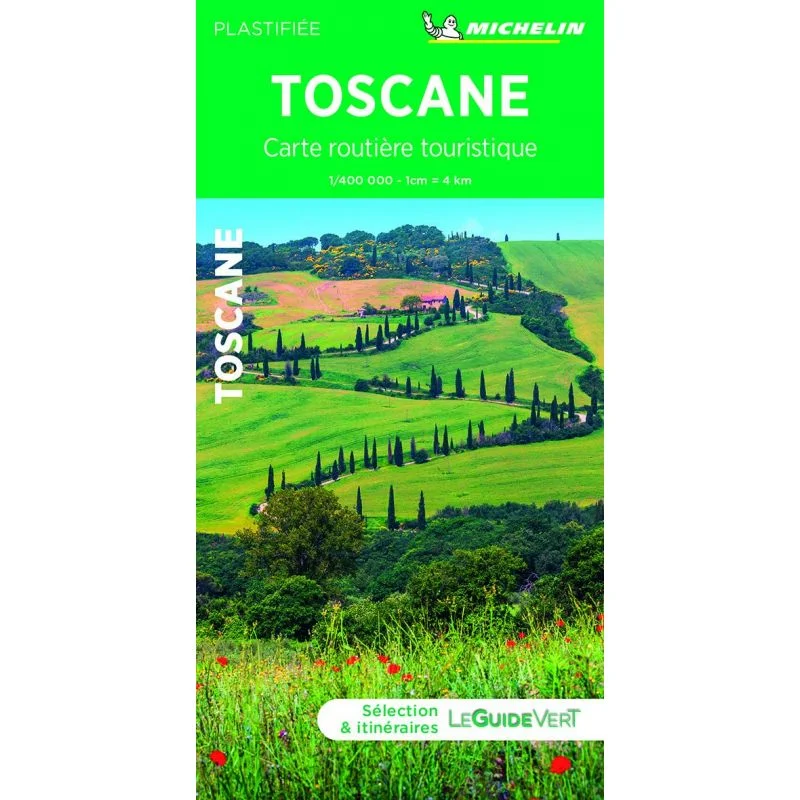 Carte touristique Toscane, plastifiée