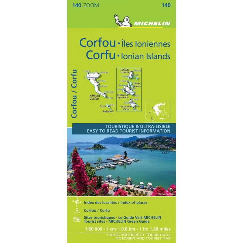 Carte Michelin Corfou et les îles Ioniennes