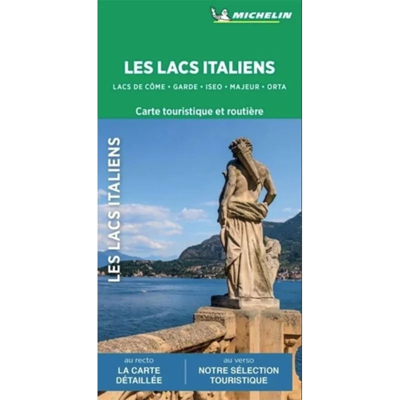 Carte touristique Lacs italiens : Côme, Garde, Iseo, Majeur, Orta