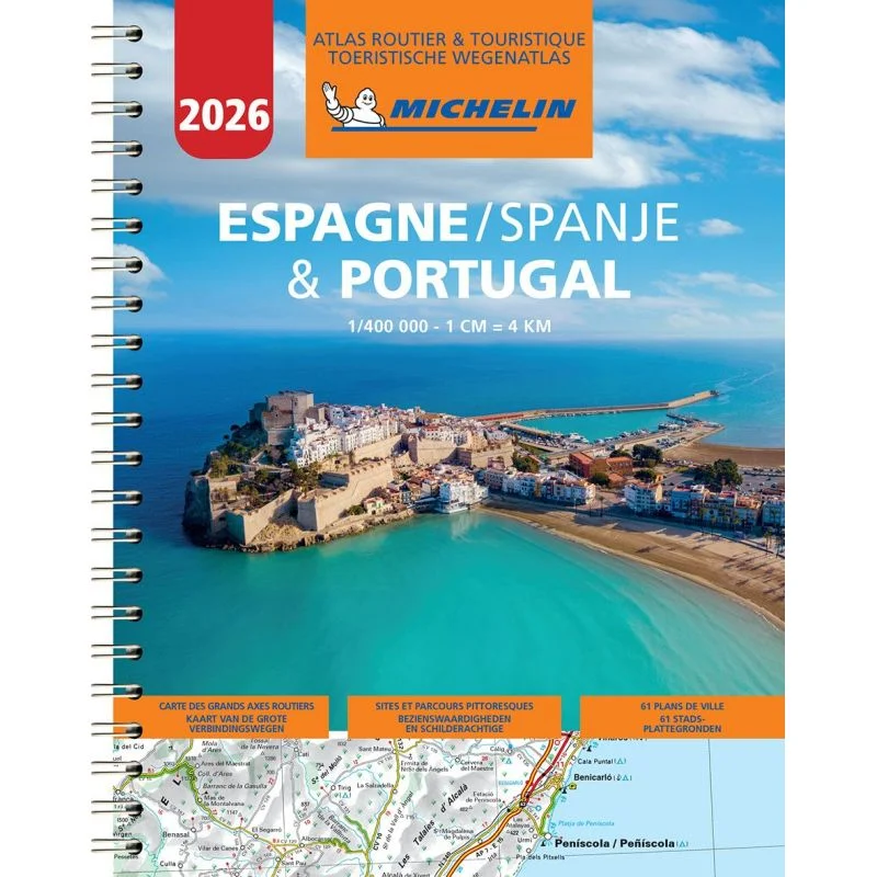 Atlas routier et touristique Espagne Portugal 2026 Michelin, spirale — recto