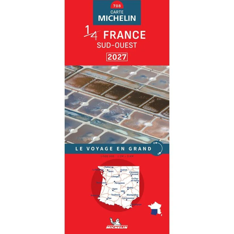 Carte Michelin 708 France Sud-Ouest 2027 — recto