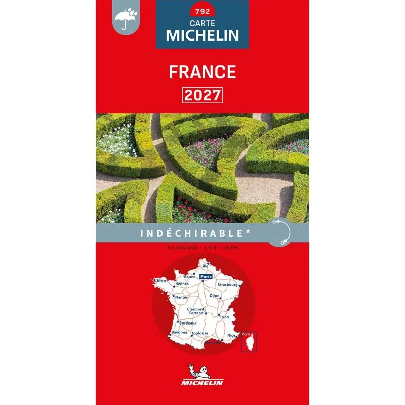 Carte de France indéchirable Michelin 792, édition 2027