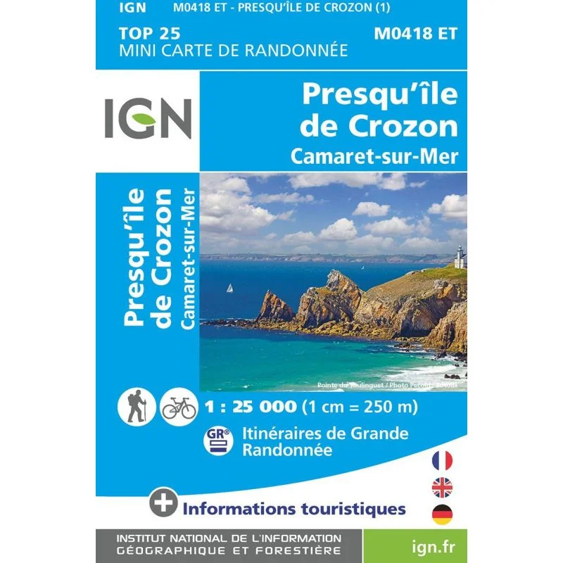 Carte IGN Presqu Ile de Crozon M0418ET – Mini TOP 25