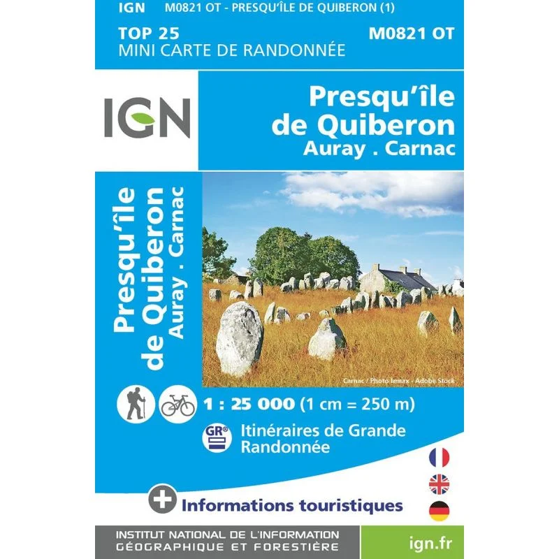 Carte IGN Presqu Ile de Quiberon M0821OT – Mini TOP 25