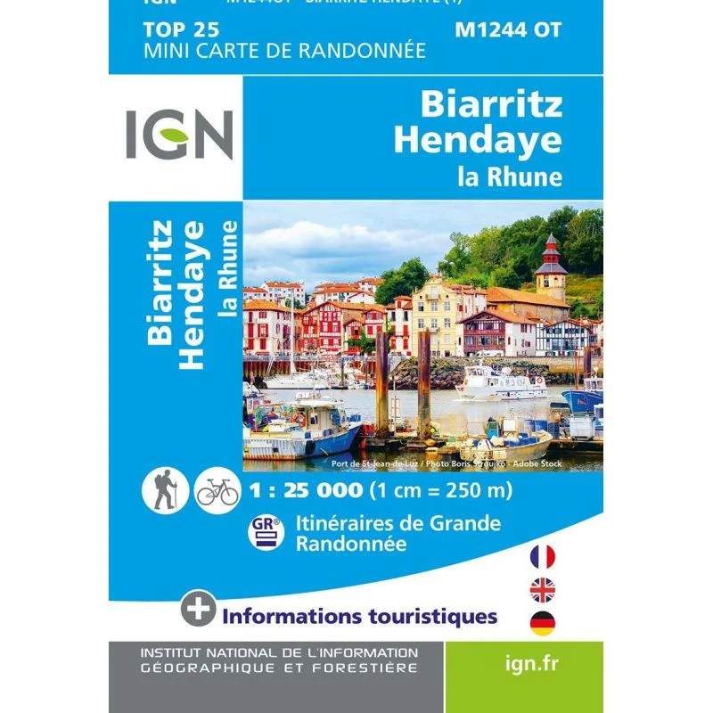 Carte IGN Biarritz Hendaye la Rhune M1244OT – Mini TOP 25