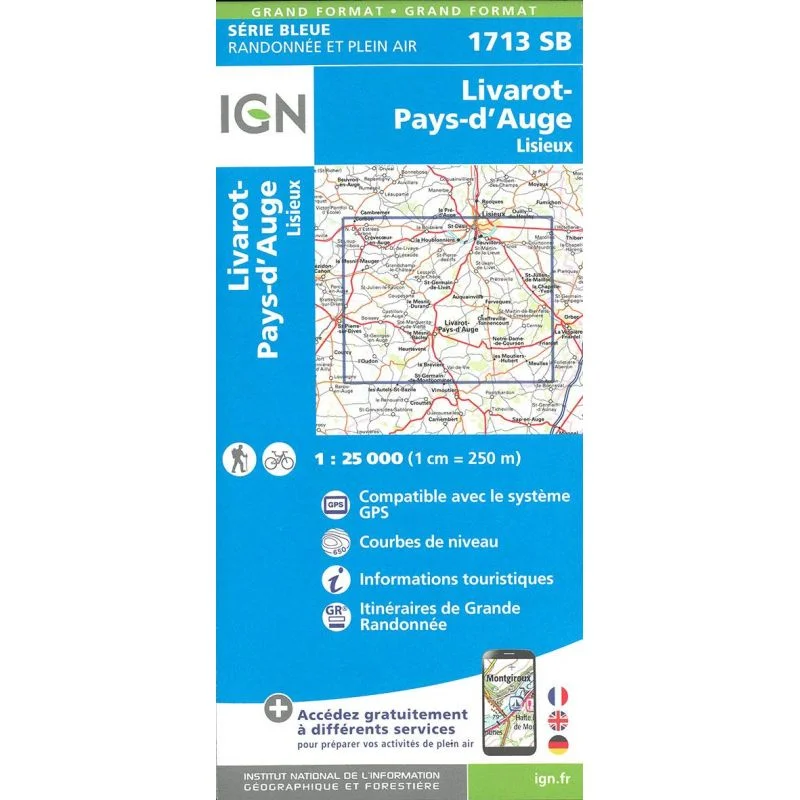 Carte IGN Livarot - Beuvilliers 1713SB – Série Bleue