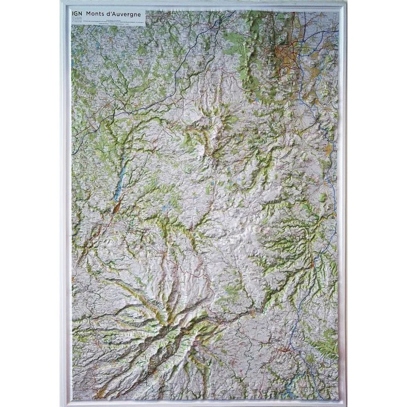 Carte en relief IGN Monts d'Auvergne 60176 — recto