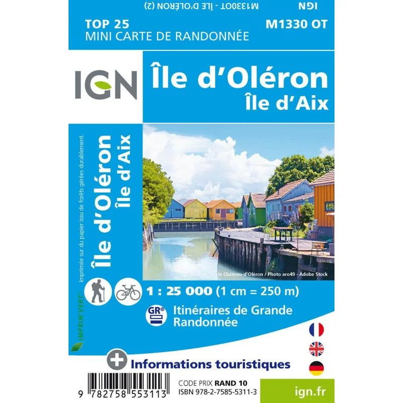 Carte IGN Ile d'Oleron Ile d'Aix M1330OT – Mini TOP 25