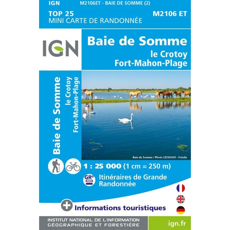 Carte IGN Baie de Somme le Crotoy Fort-Mahon M2106ET – Mini TOP 25