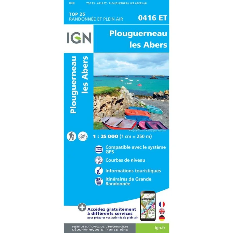 Carte IGN Plouguerneau les Abers 0416ET Série Top 25