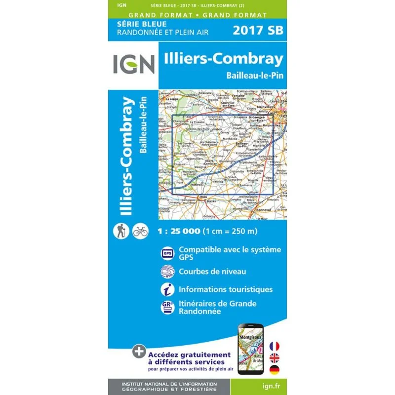 Carte Randonnée Illiers Combray / Bailleau le Pin | Série Bleue IGN