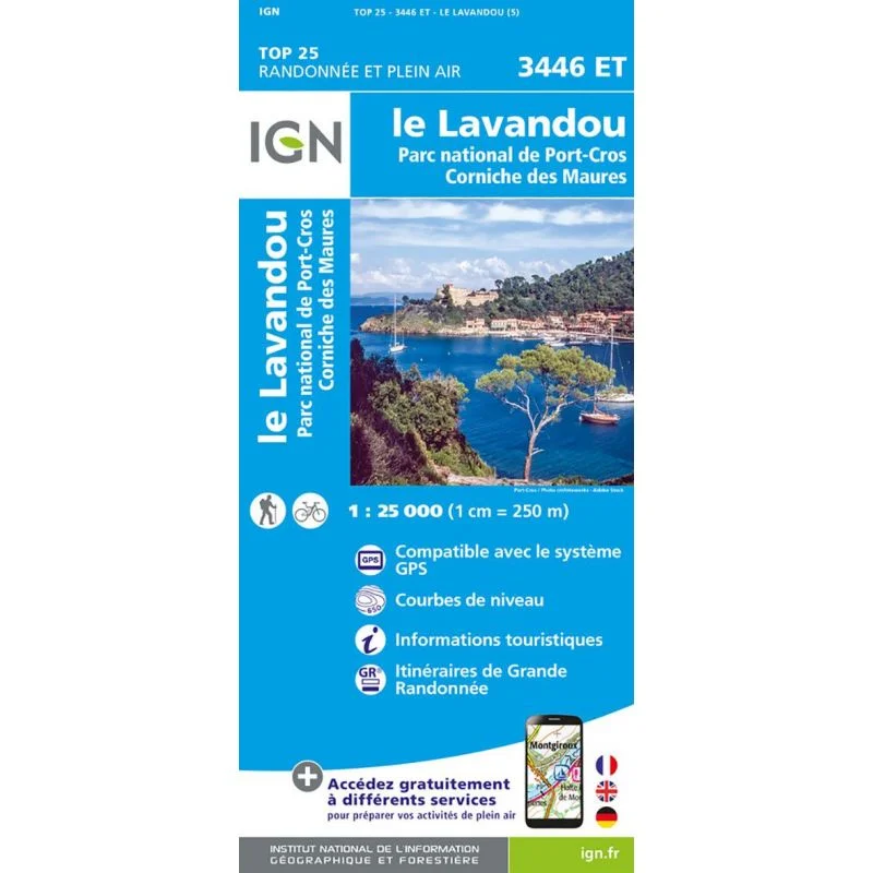 Carte IGN le Lavandou 3446ET Série Top 25