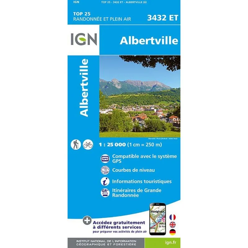 Carte IGN Albertville 3432ET Série Top 25
