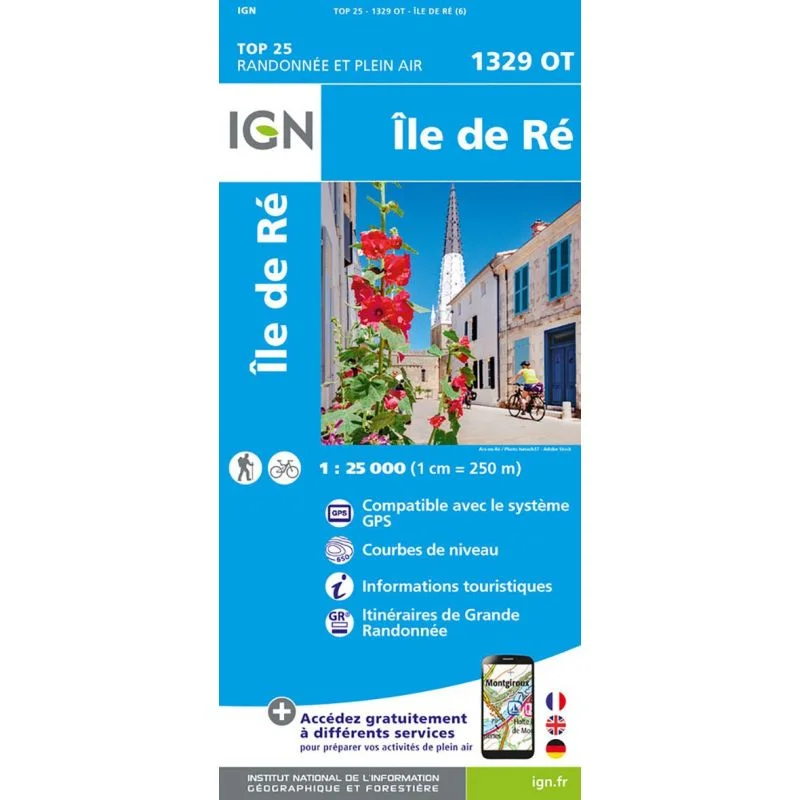 Carte IGN Île de Ré 1329OT Série Top 25