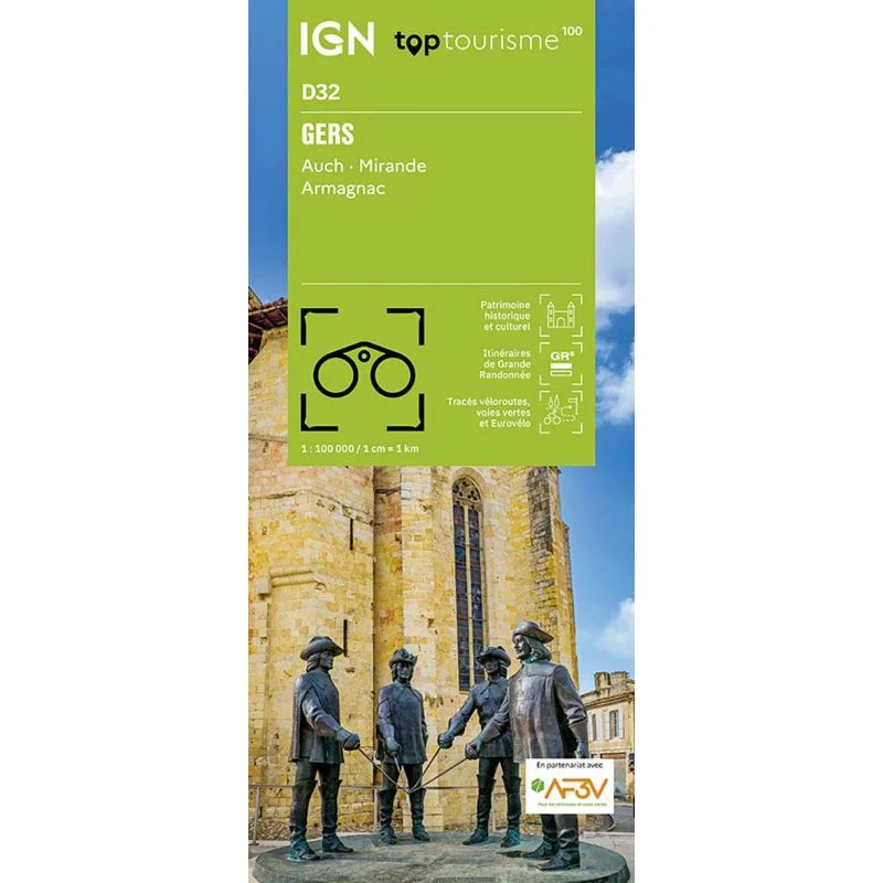 Carte IGN Gers TOP100D32 – TOP 100
