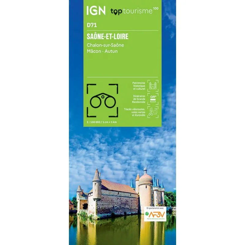 Carte IGN Saône-et-Loire TOP100D71 – TOP 100