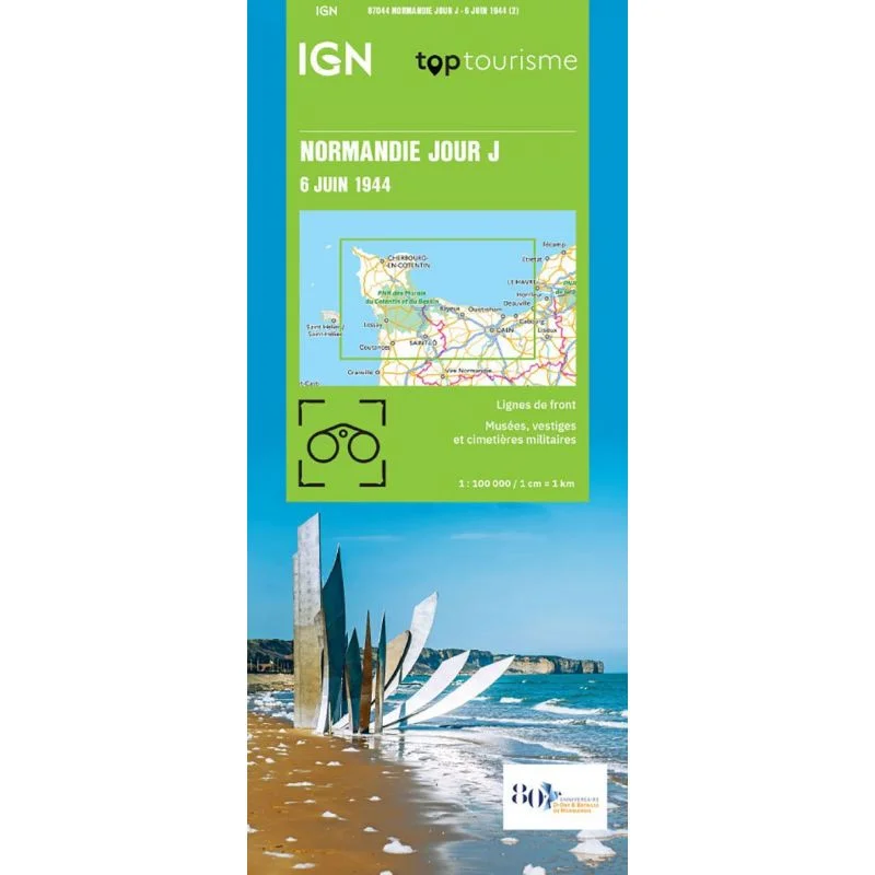 Carte IGN Normandie Jour J - 6 Juin 1944