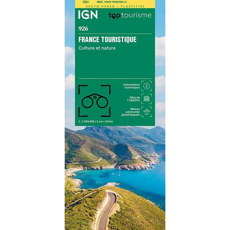 Carte IGN France Touristique Plastifiee 926