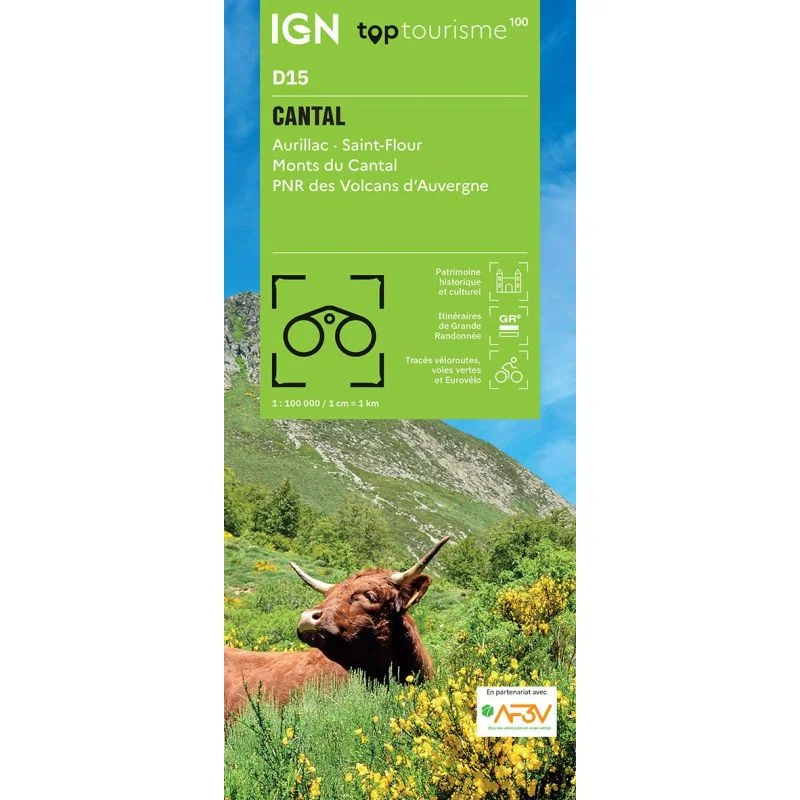 Carte IGN Cantal TOP100D15 – TOP 100