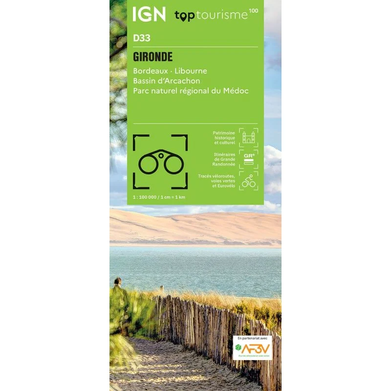 Carte IGN Gironde TOP100D33 – TOP 100