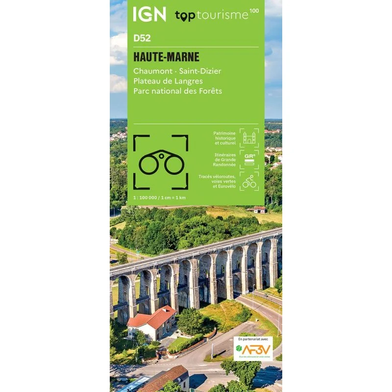 Carte IGN Haute-Marne TOP100D52 – TOP 100