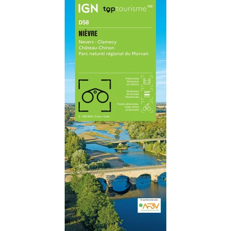 Carte IGN Nièvre TOP100D58 – TOP 100