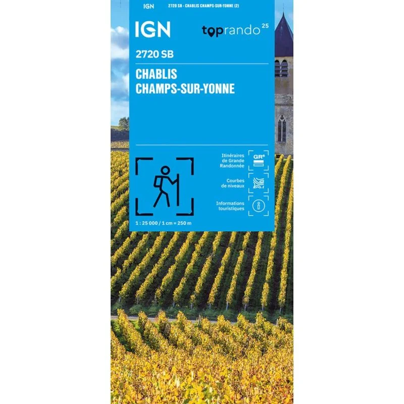 Carte IGN Chablis Champs-sur-Yonne 2720SB – Série Bleue