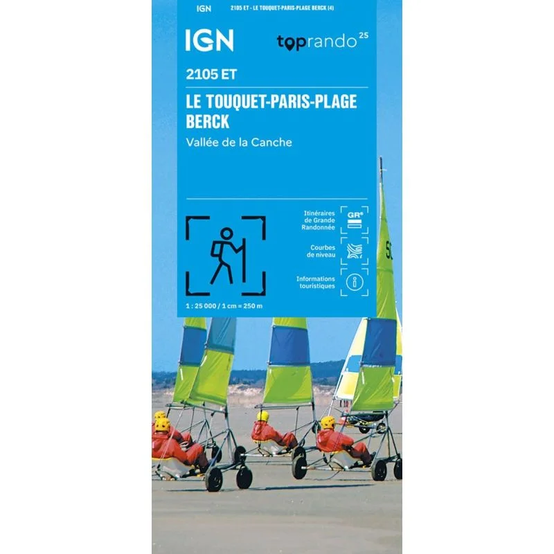 Carte IGN le Touquet Paris Plage Berck Vallee de la Canche 2105ET Série Top 25