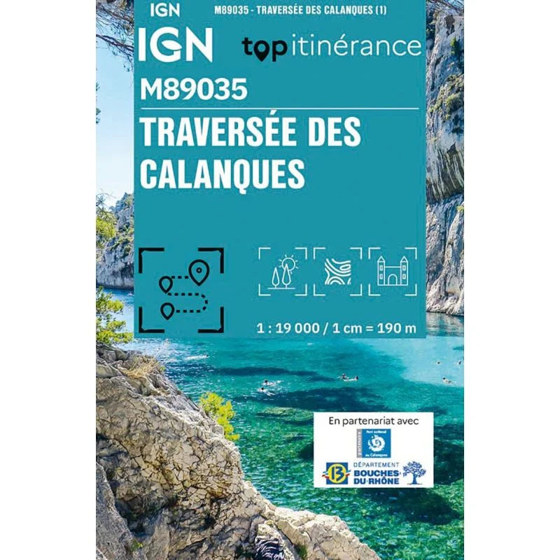 Carte IGN Mini - Traversee des Calanques de Marseille a Cassis