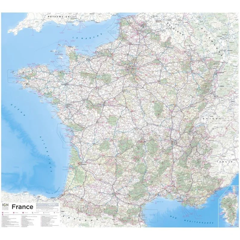 Poster France Plastifie 100 Cm X 110 Cm IGN