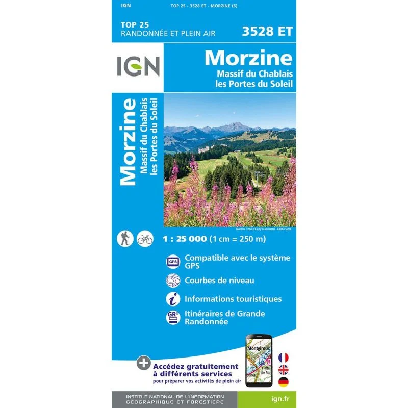Carte IGN 3528ET Morzine Chablais | Portes du Soleil, Les Gets, Chatel