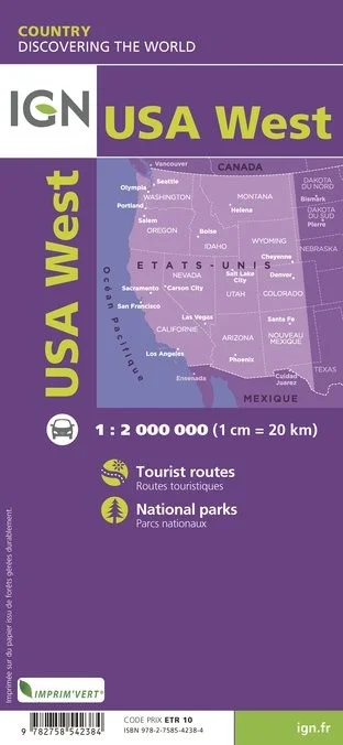 Carte IGN 85104 - Etats Unis Ouest
