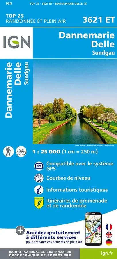 Carte IGN Altkirch Dannemarie Delle Sundgau 3621ET Série Top 25 — recto