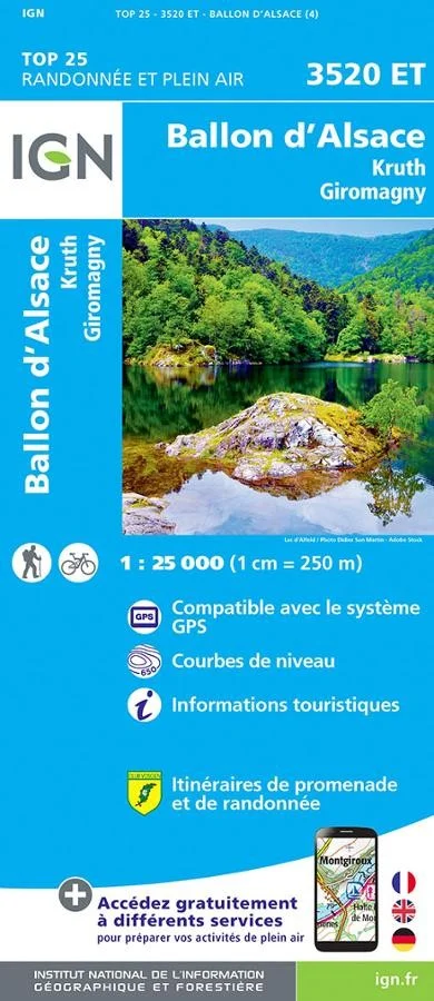 Carte IGN Ballon Alsace 3520ET Série Top 25