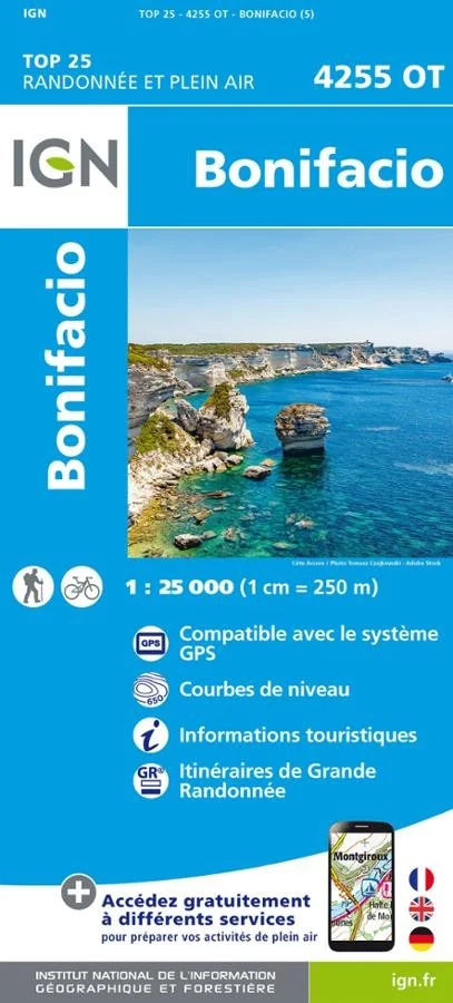 Carte IGN Bonifacio 4255OT Série Top 25
