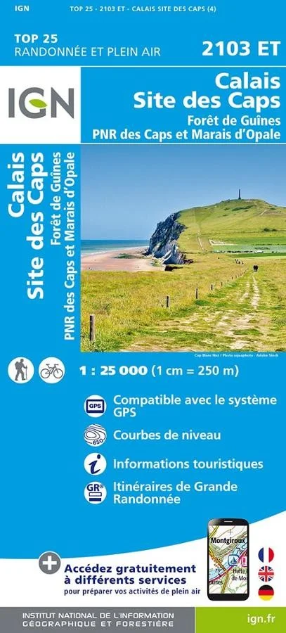 Carte IGN Calas Site des Caps 2103ET Série Top 25