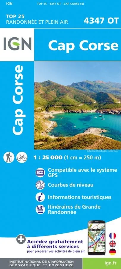 Carte IGN Cap Corse 4347OT Série Top 25