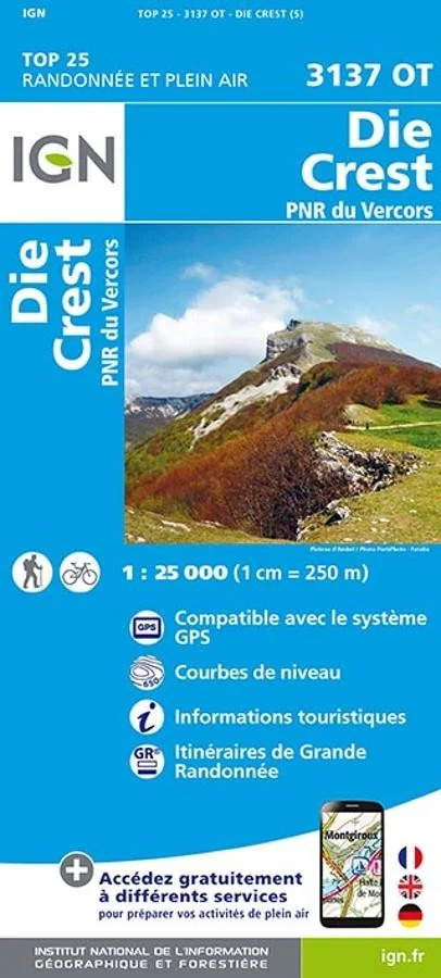 Carte IGN Die Crest 3137OT Série Top 25